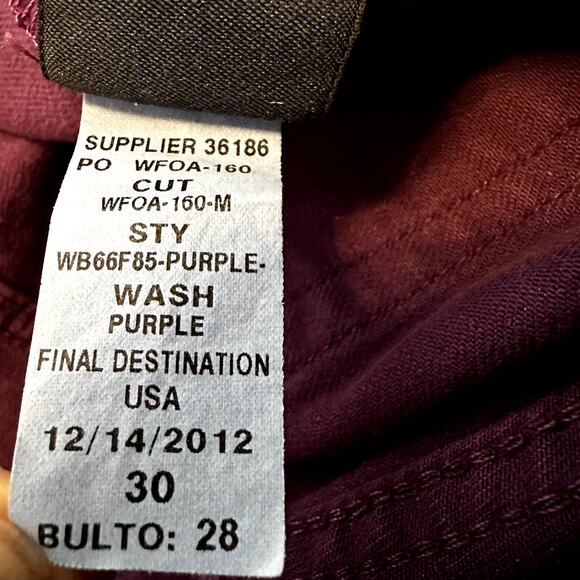 Ralph Lauren Sport Slim Straight Leg Jeans Embroidered 5 Pockets Purple 30x32 - Picture 4 of 5